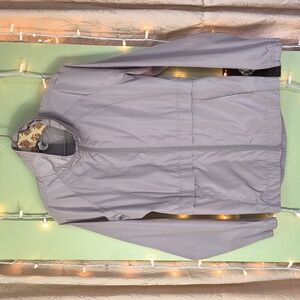 Women's Apana Light Gray Mockneck Windbreaker Jacket M